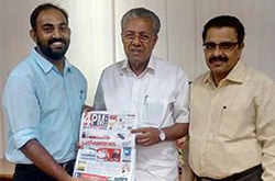 Kerala CM receive 4PM NEWS copy